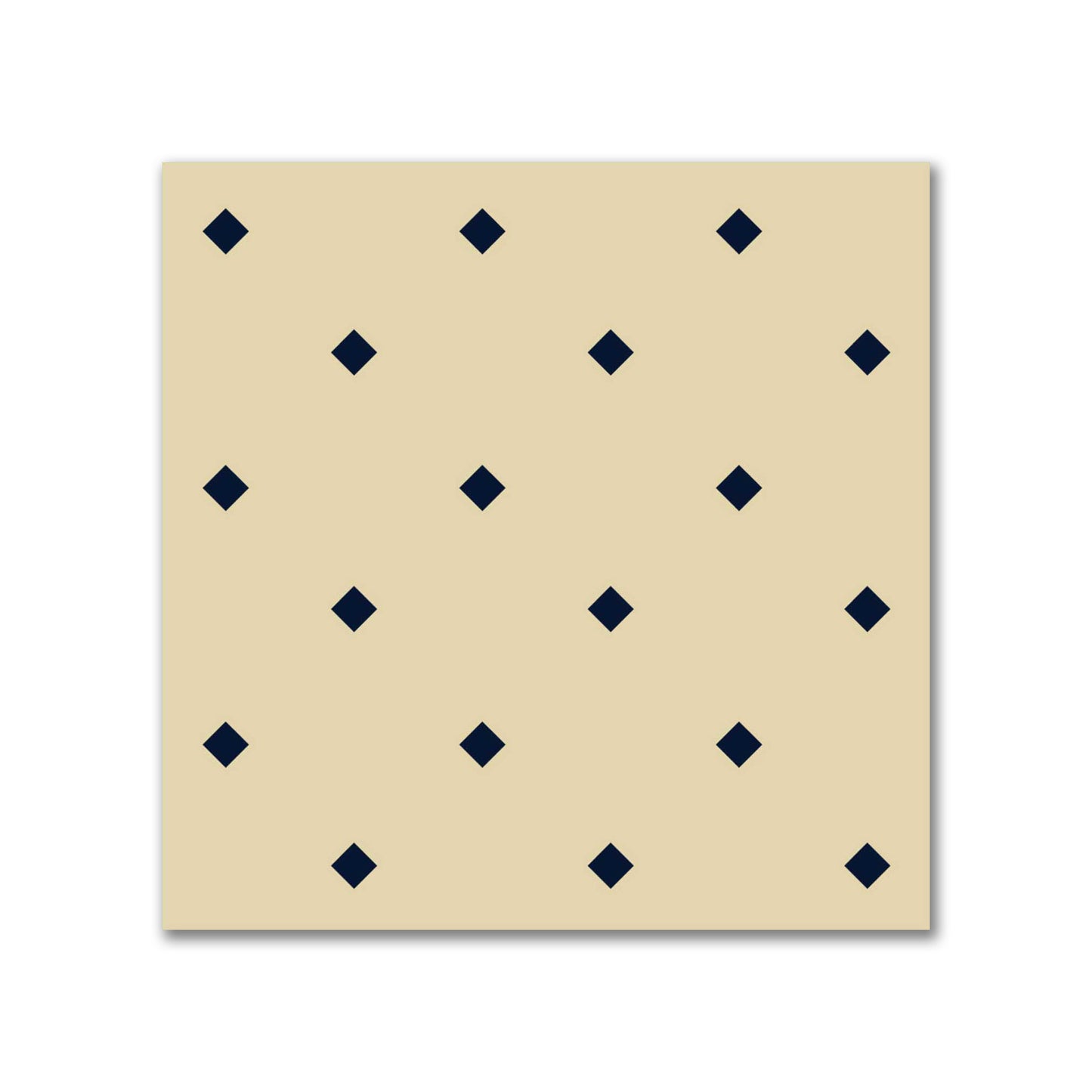 Spun Polyester Fabric with Navy Blue Diamonds on Tan #FASP-1274-101