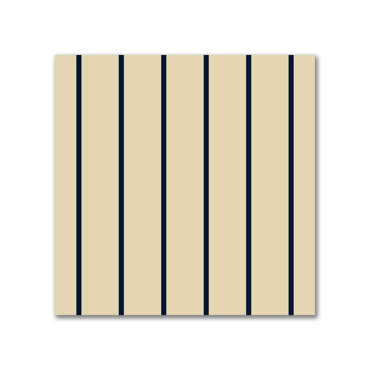 Spun Polyester Fabric with Fine Navy Blue Stripes on Tan #FASP-1274-151