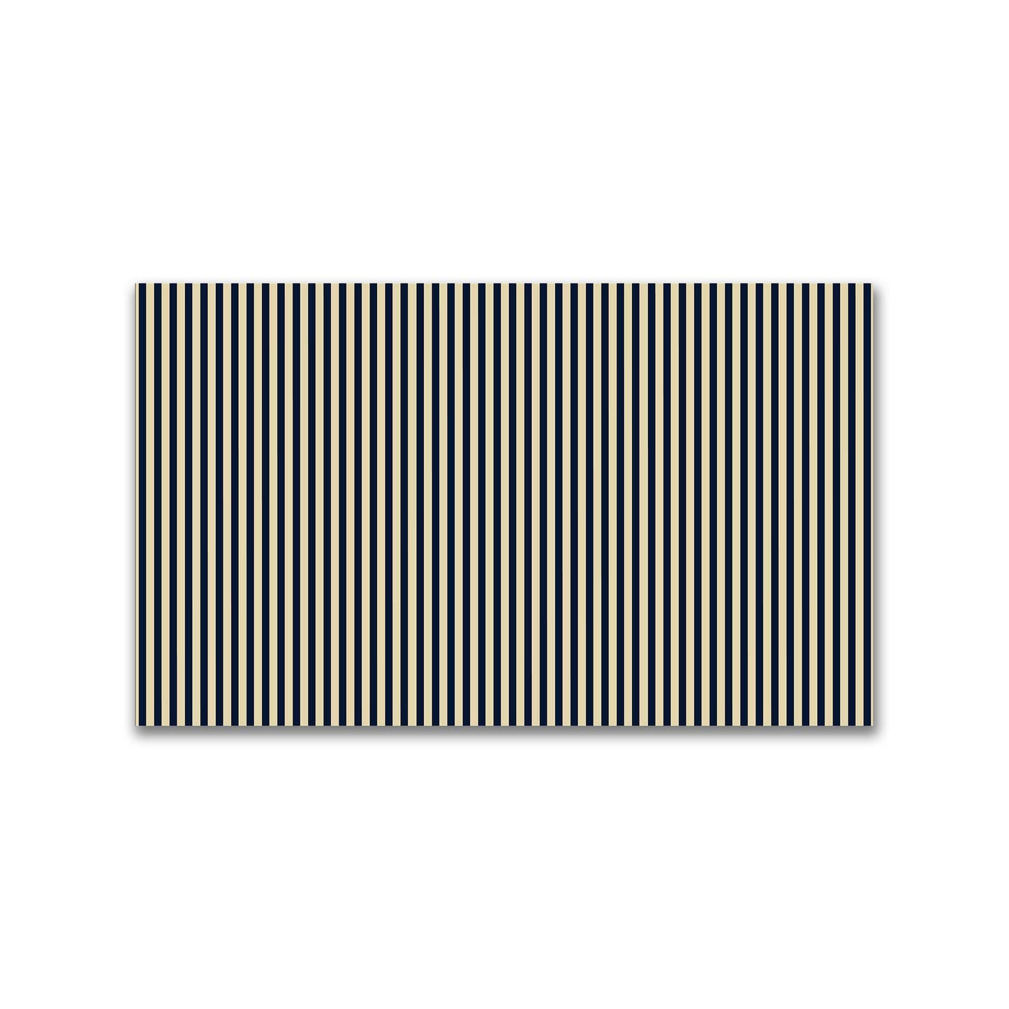 Spun Polyester Fabric with Thin Navy Blue Bars on Tan #FASP-1274-241