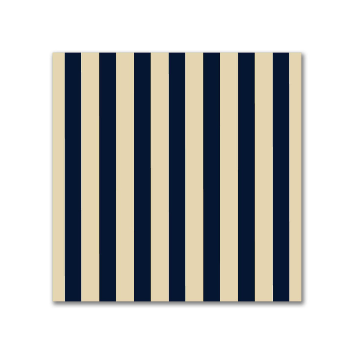 Spun Polyester Fabric with Thin Navy Blue Bars on Tan #FASP-1274-241