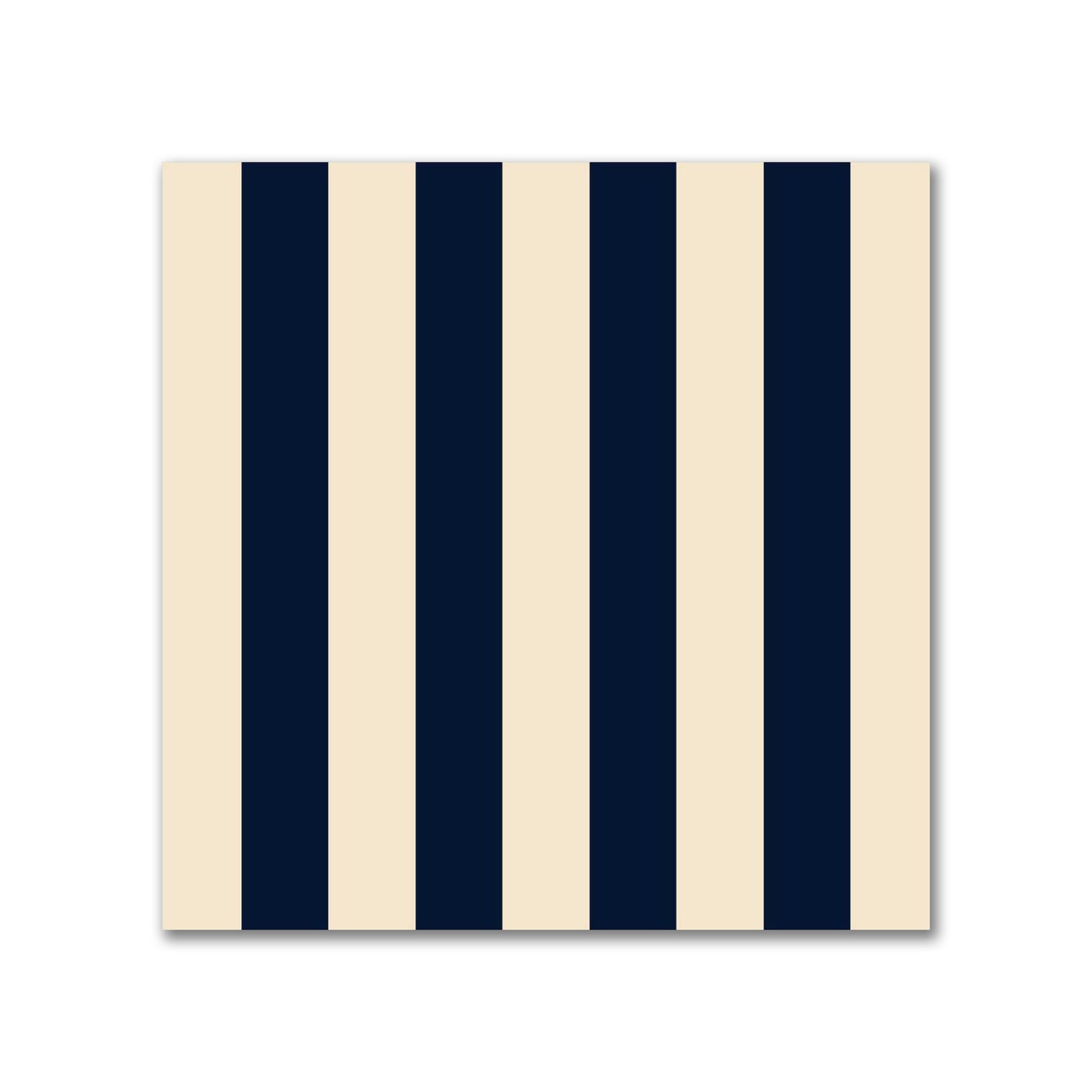 Spun Polyester Fabric with Navy Blue Bars on Beige #FASP-1275-051