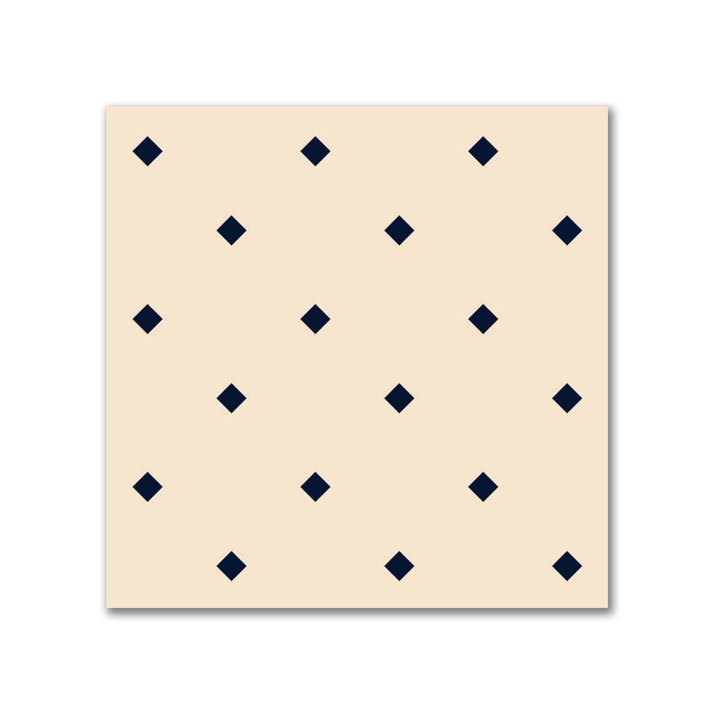 Spun Polyester Fabric with Navy Blue Diamonds on Beige #FASP-1275-101