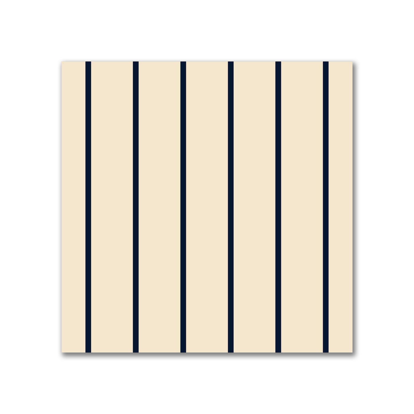 Spun Polyester Fabric with Fine Navy Blue Stripes on Beige #FASP-1275-151