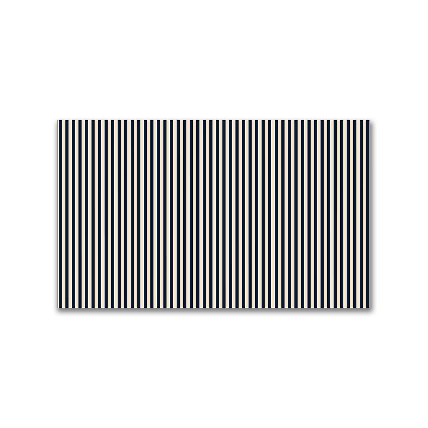 Spun Polyester Fabric with Thin Navy Blue Bars on Beige #FASP-1275-241