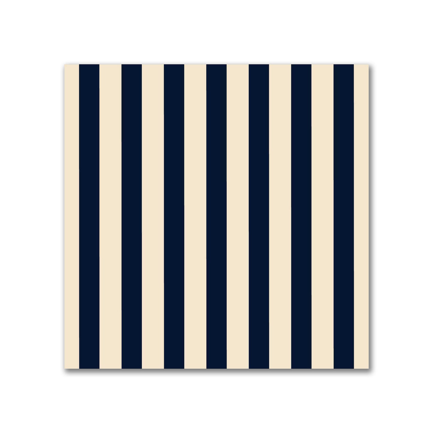 Spun Polyester Fabric with Thin Navy Blue Bars on Beige #FASP-1275-241