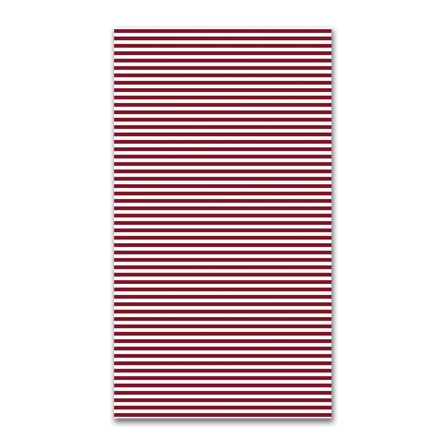 White Spun Polyester Fabric with Burgundy Red Bars #FASP-1281-051