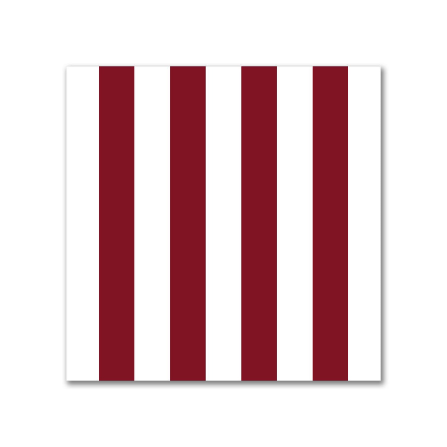White Spun Polyester Fabric with Burgundy Red Bars #FASP-1281-051