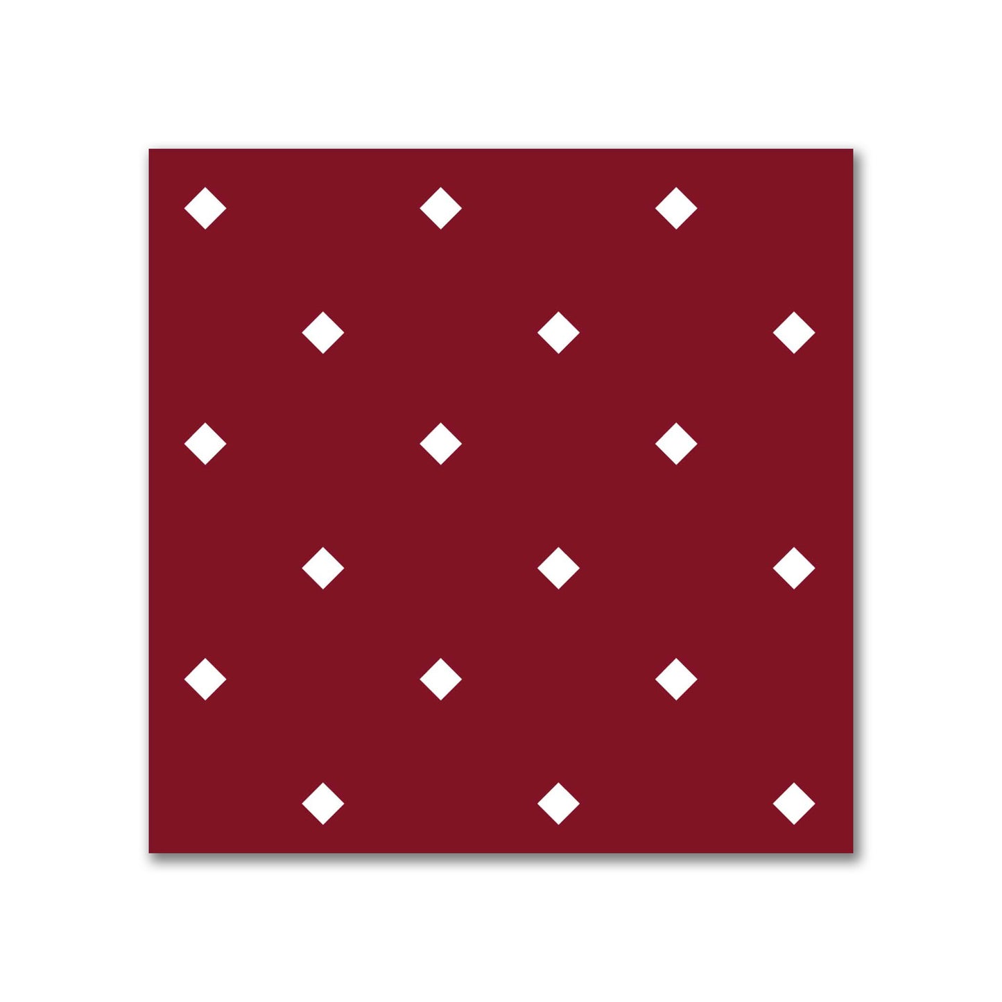Spun Polyester Fabric with White Diamonds on Burgundy Red #FASP-1281-102