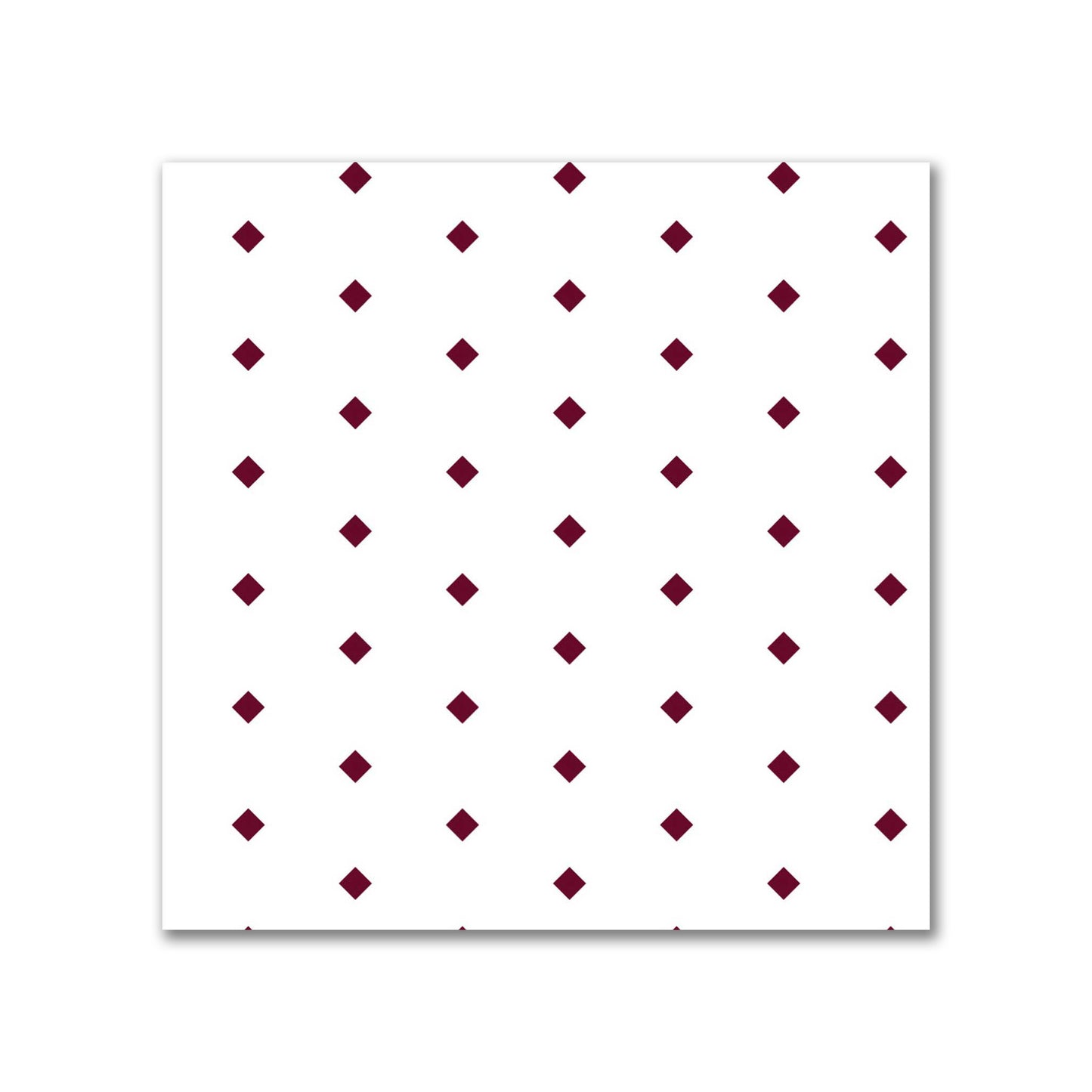 White Spun Polyester Fabric with Fine Burgundy Red Diamonds #FASP-1281-111