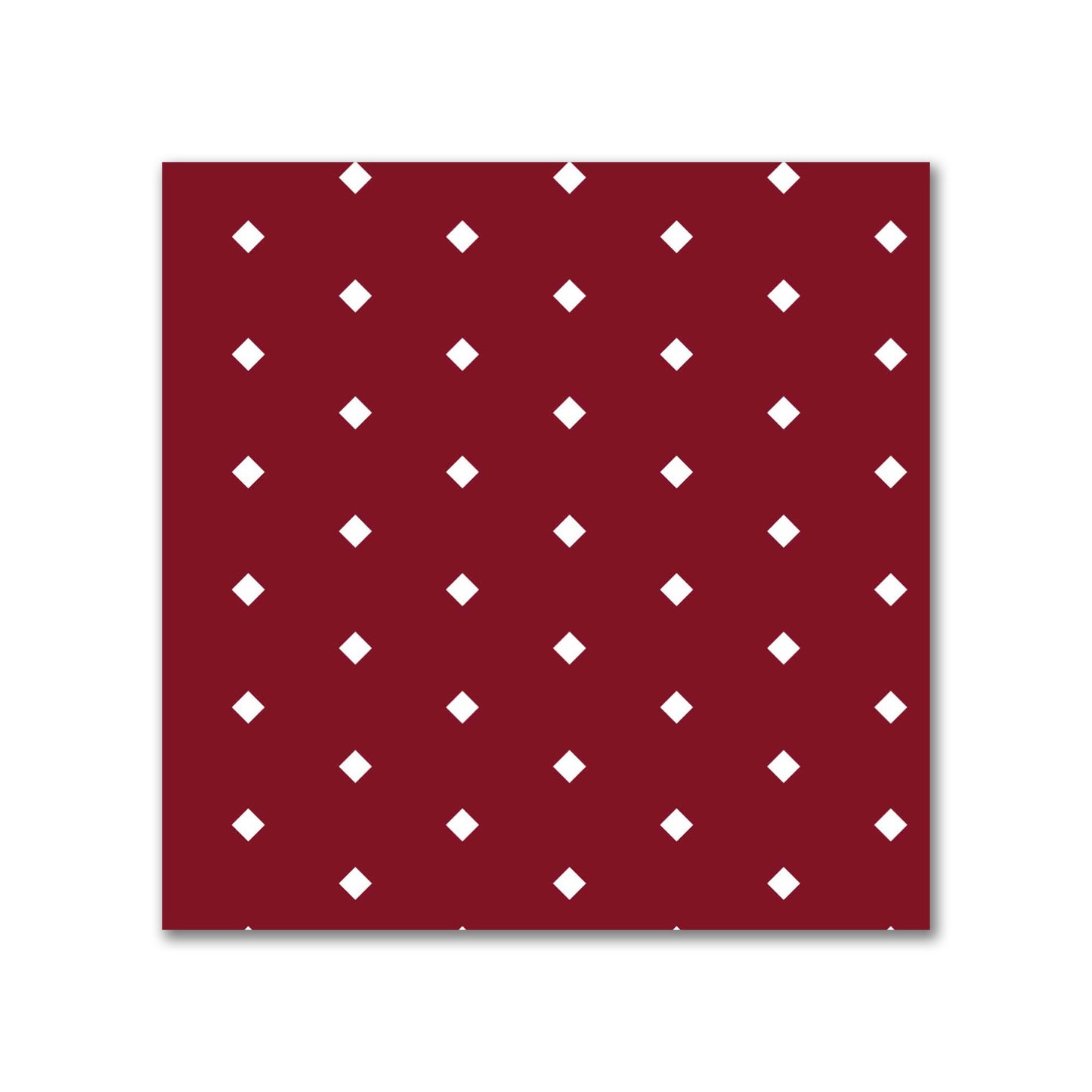 Spun Polyester Fabric with Fine White Diamonds on Burgundy Red #FASP-1281-112
