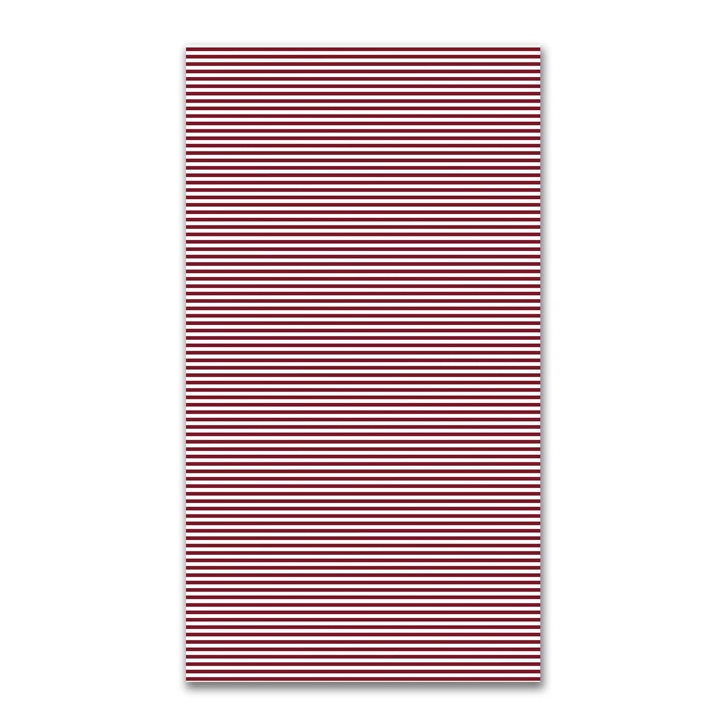 White Spun Polyester Fabric with Thin Burgundy Red Bars #FASP-1281-241