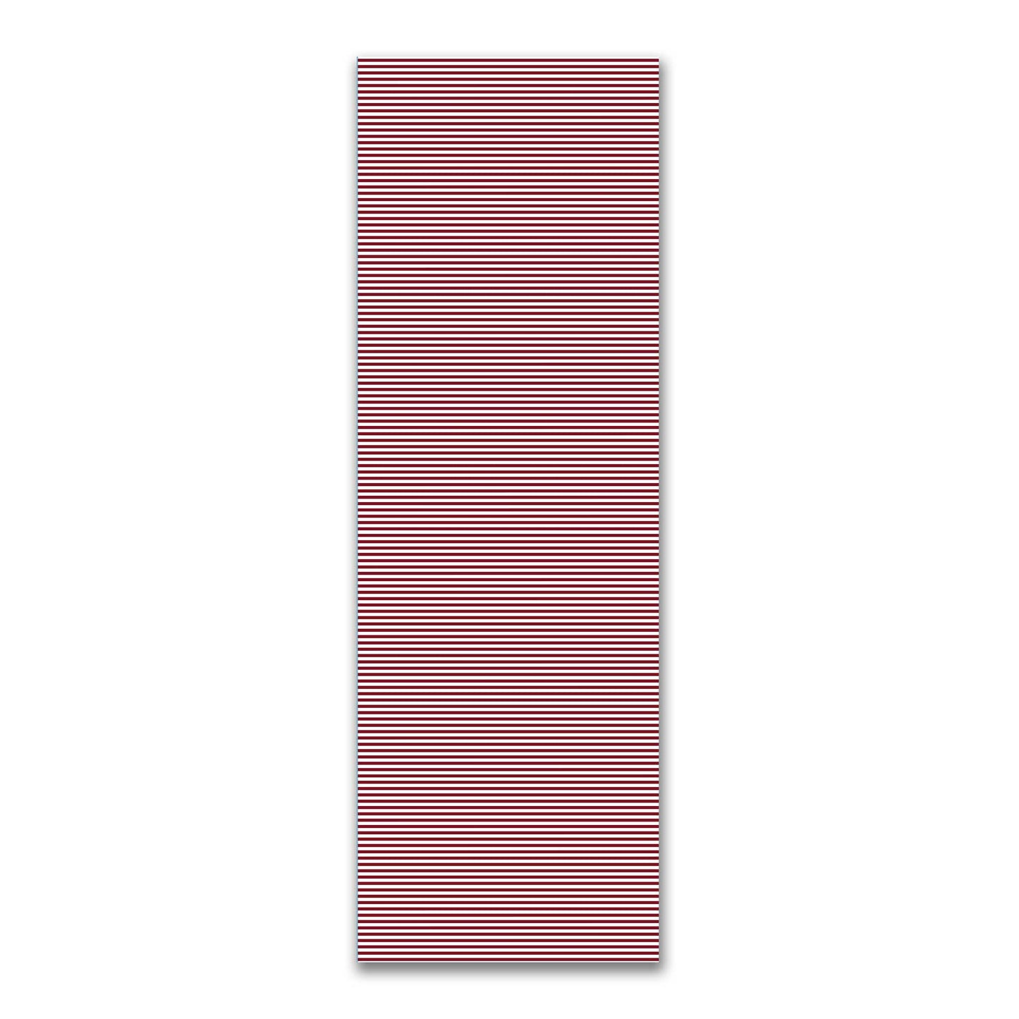 White Spun Polyester Fabric with Thin Burgundy Red Bars #FASP-1281-241