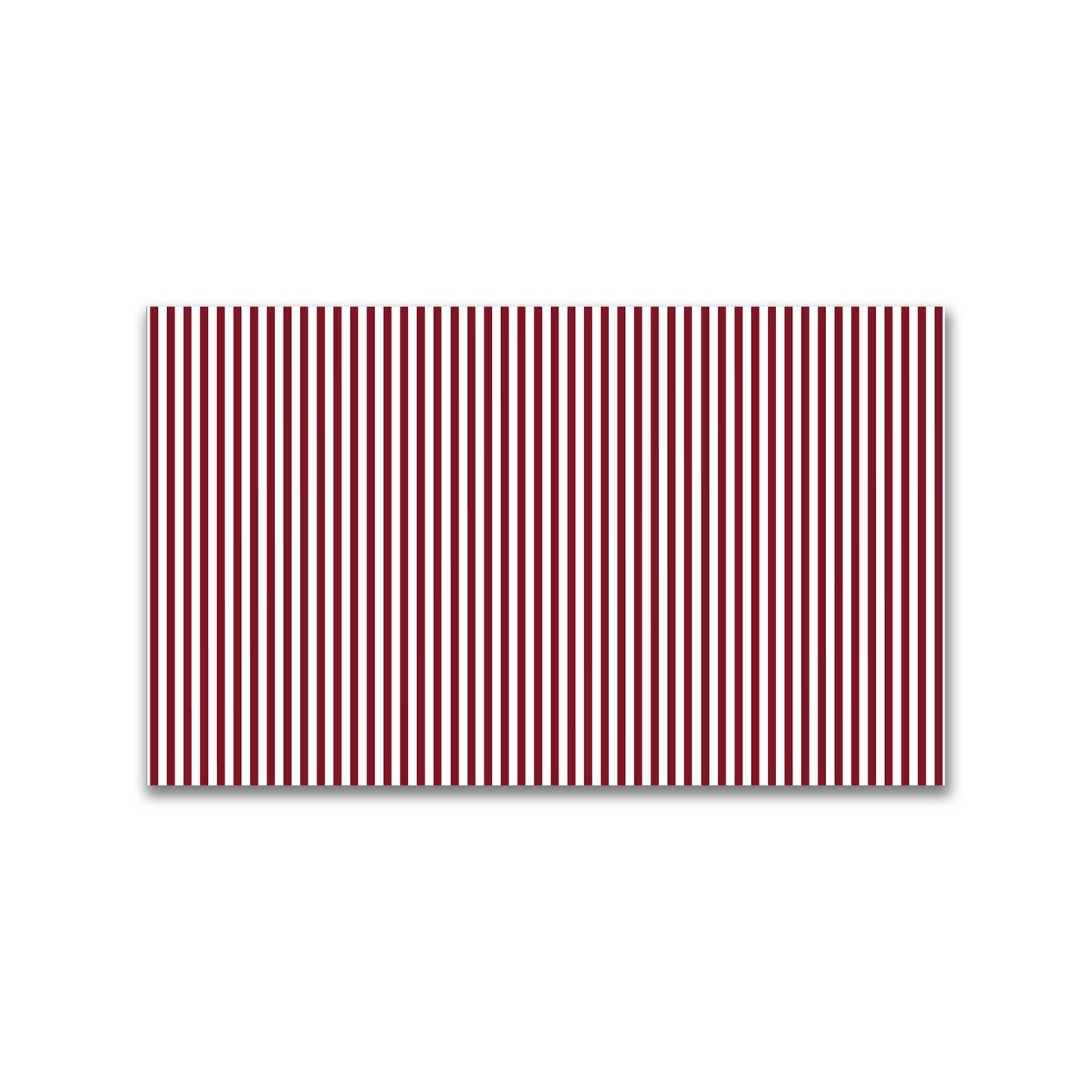 White Spun Polyester Fabric with Thin Burgundy Red Bars #FASP-1281-241
