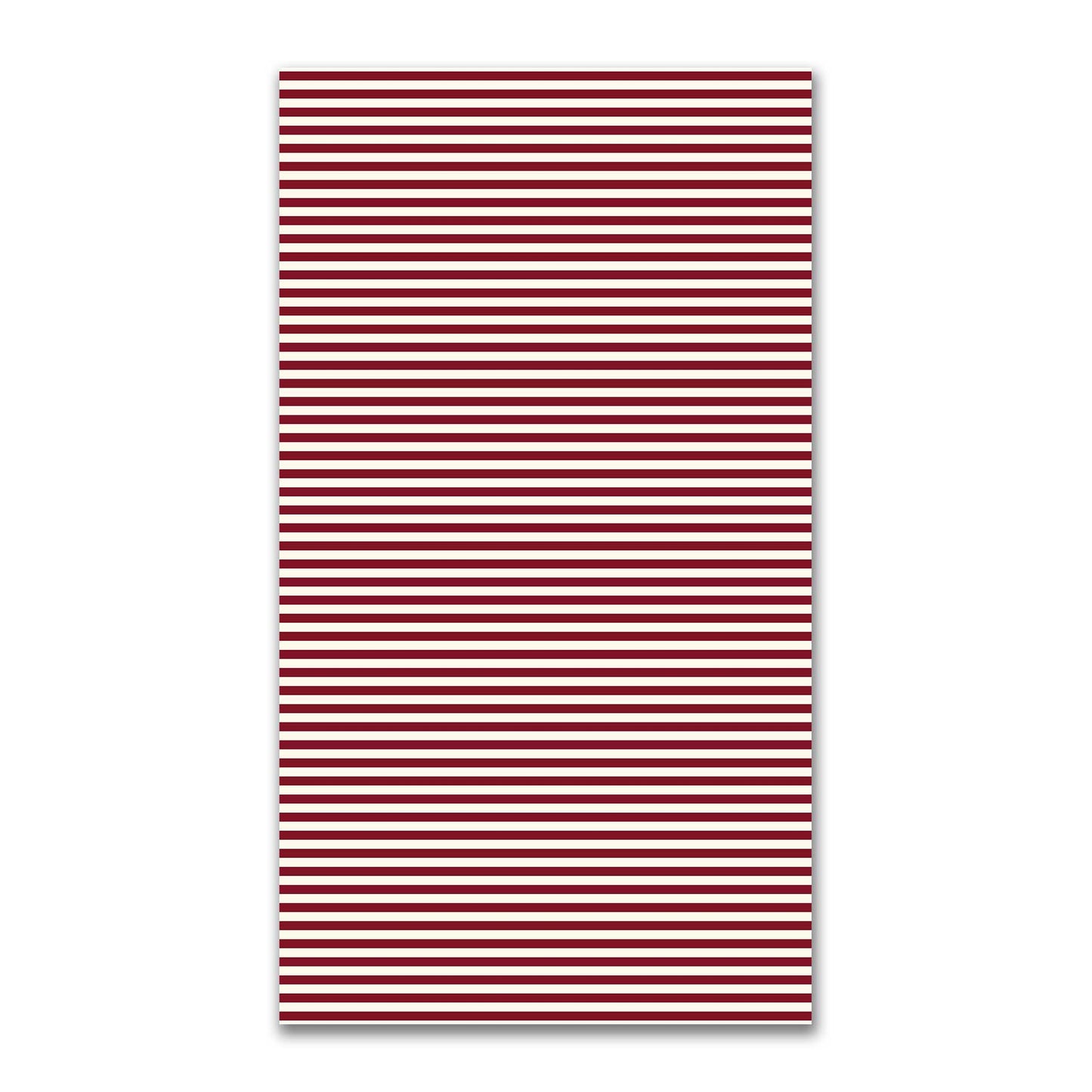 Spun Polyester Fabric with Burgundy Red Bars on Pale Cream #FASP-1283-051
