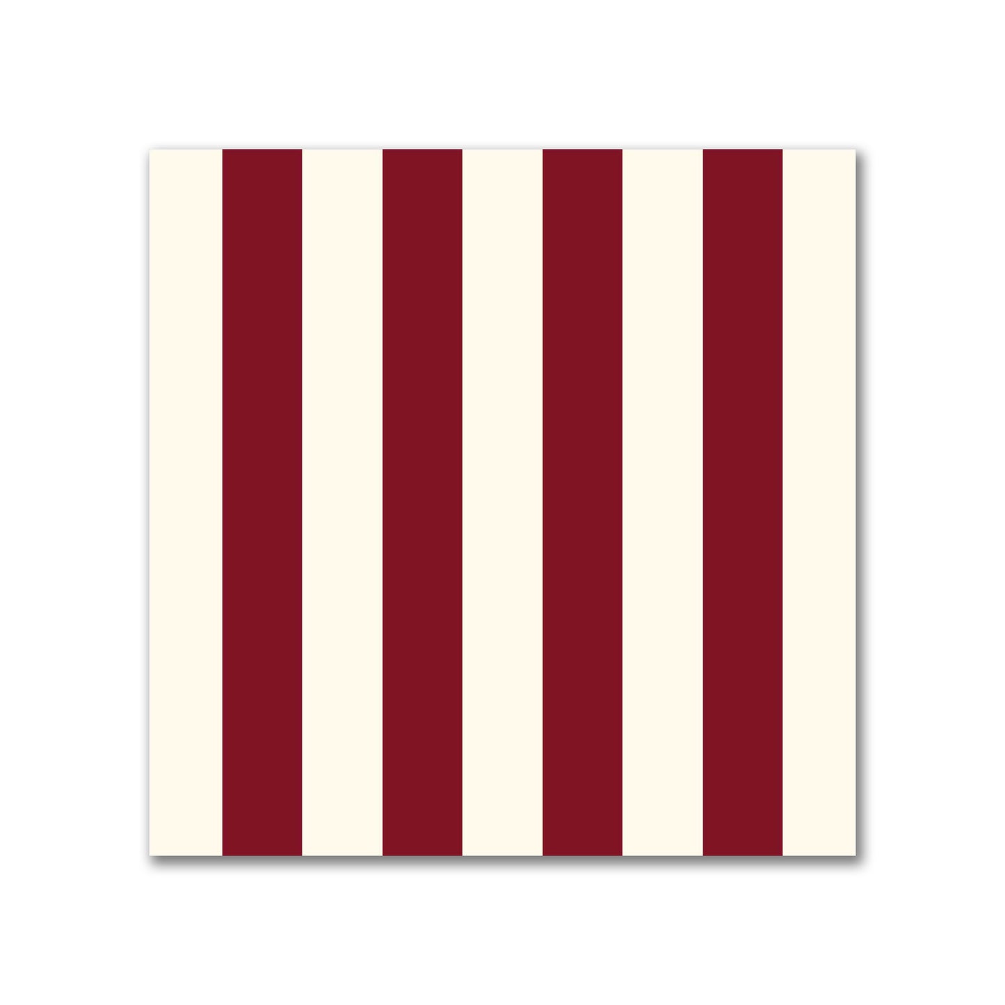 Spun Polyester Fabric with Burgundy Red Bars on Pale Cream #FASP-1283-051