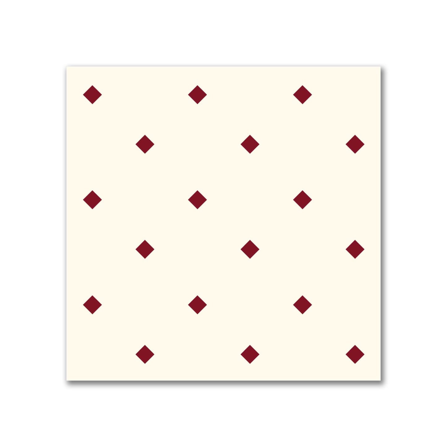 Spun Polyester Fabric with Burgundy Red Diamonds on Pale Cream #FASP-1283-101