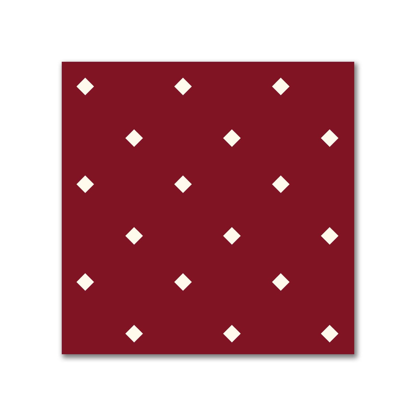 Spun Polyester Fabric with Pale Cream Diamonds on Burgundy Red #FASP-1283-102