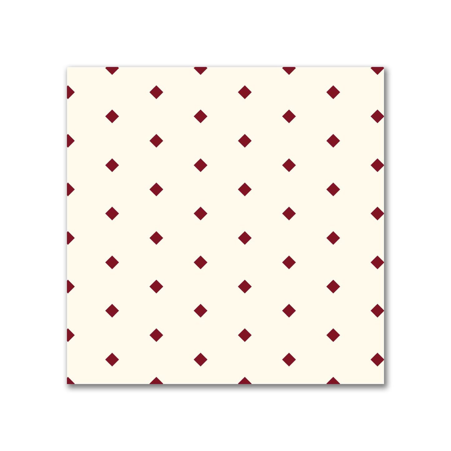 Spun Polyester Fabric with Fine Burgundy Red Diamonds on Pale Cream #FASP-1283-111