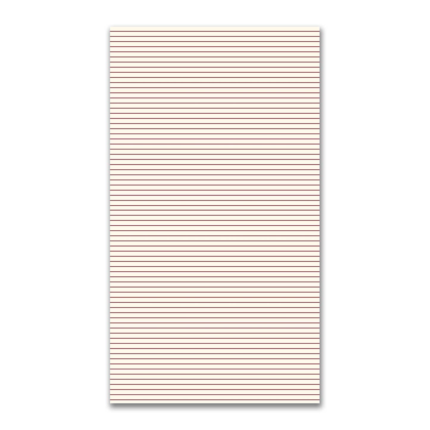 Spun Polyester Fabric with Fine Burgundy Red Stripes on Pale Cream #FASP-1283-151