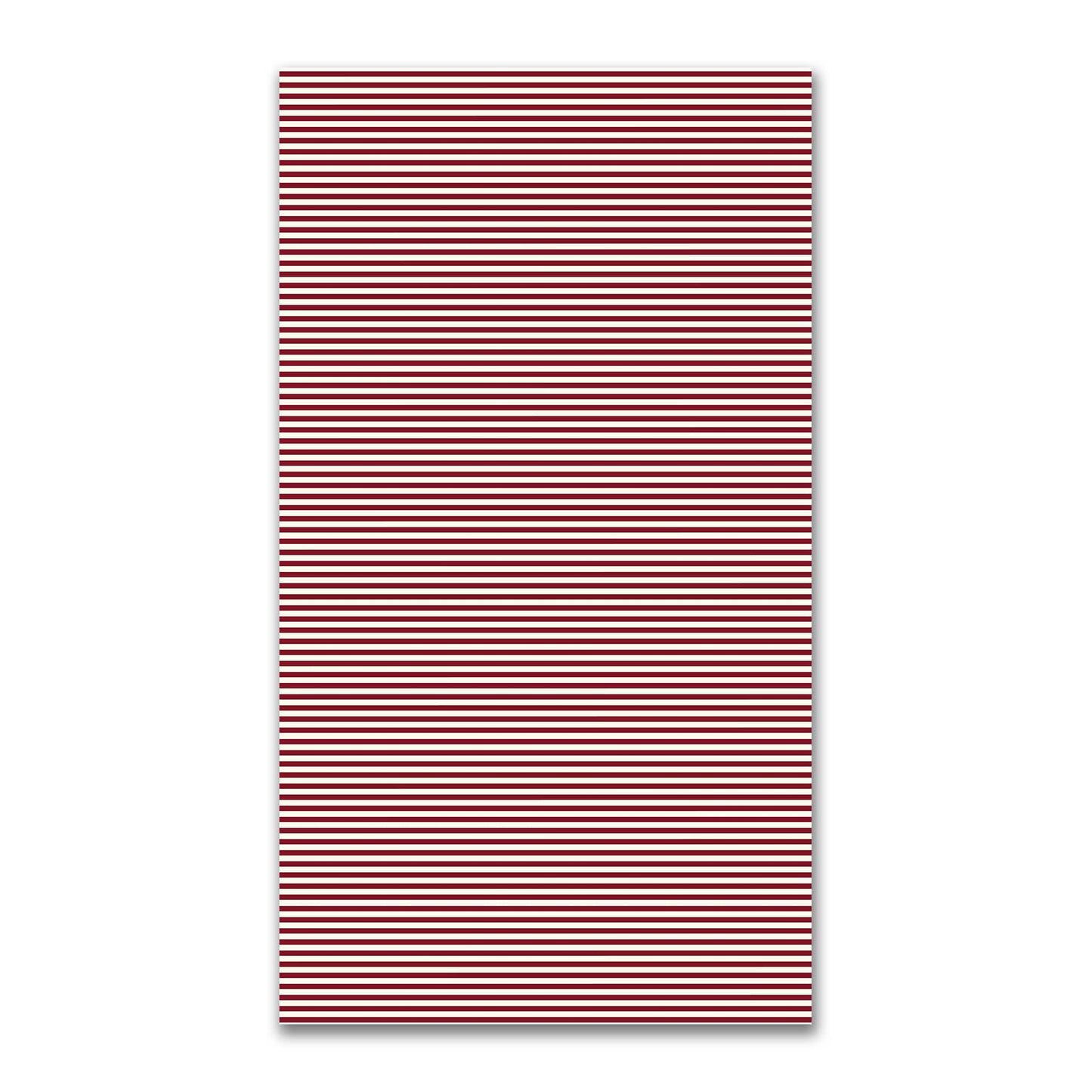 Spun Polyester Fabric with Thin Burgundy Red Bars on Pale Cream #FASP-1283-241