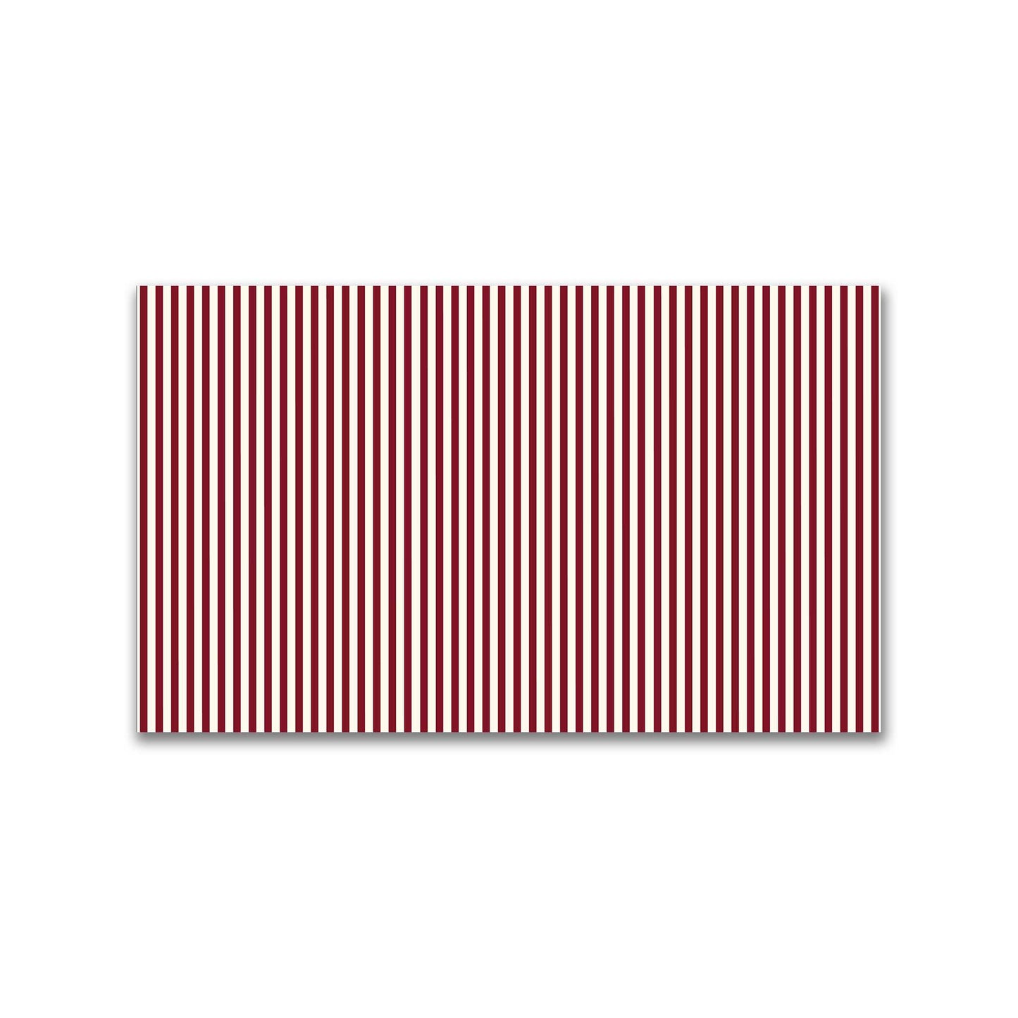 Spun Polyester Fabric with Thin Burgundy Red Bars on Pale Cream #FASP-1283-241
