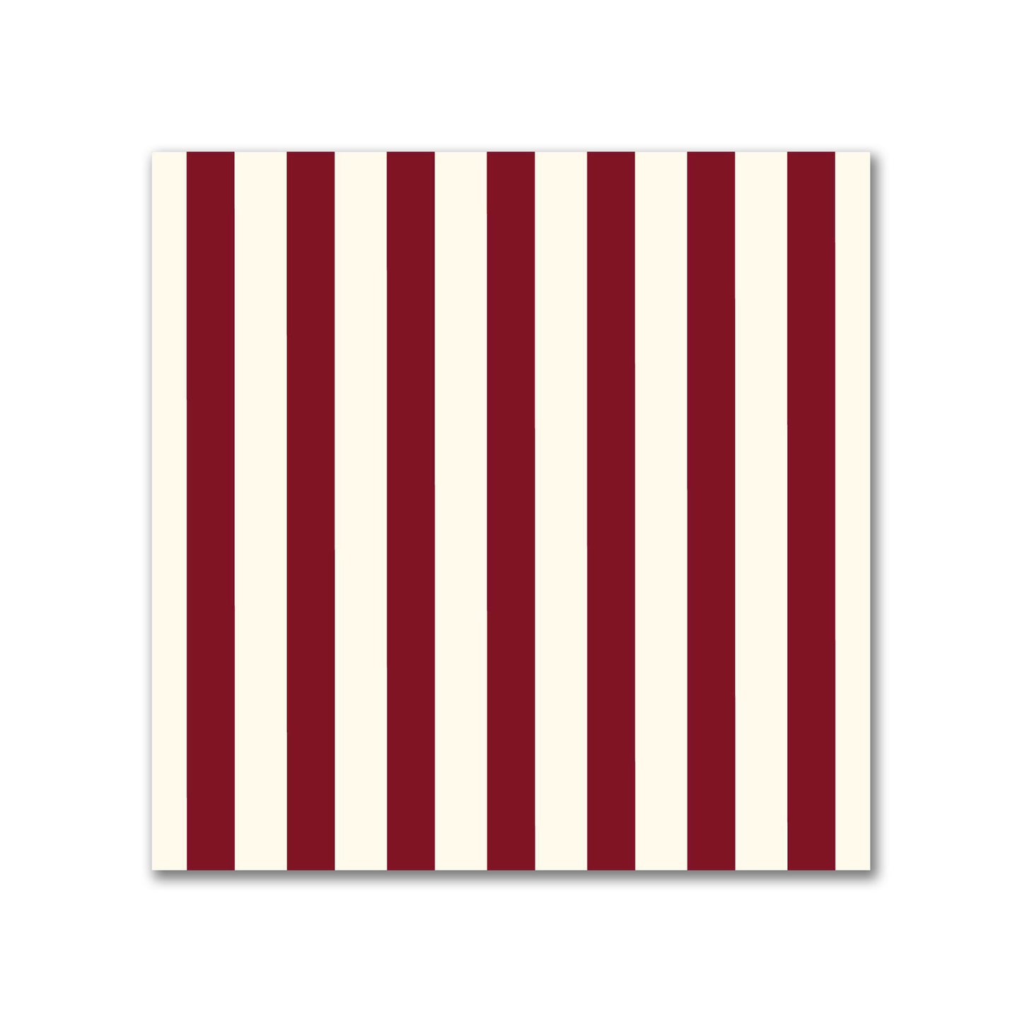 Spun Polyester Fabric with Thin Burgundy Red Bars on Pale Cream #FASP-1283-241