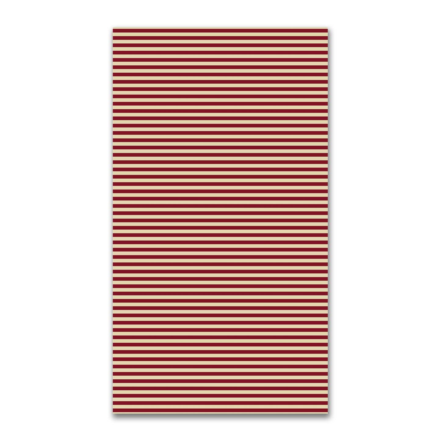 Spun Polyester Fabric with Burgundy Red Bars on Tan #FASP-1284-051