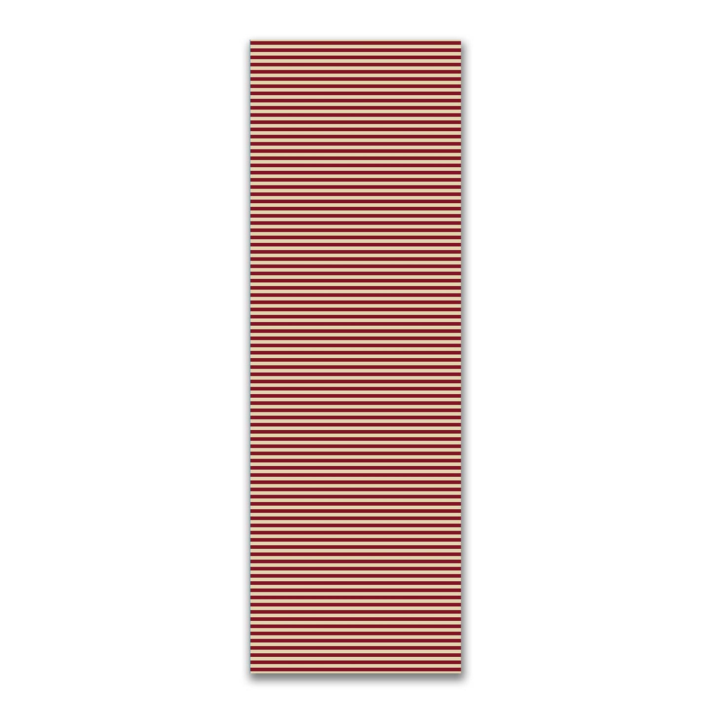 Spun Polyester Fabric with Burgundy Red Bars on Tan #FASP-1284-051