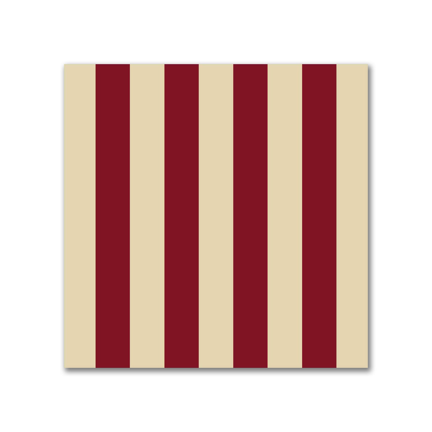 Spun Polyester Fabric with Burgundy Red Bars on Tan #FASP-1284-051