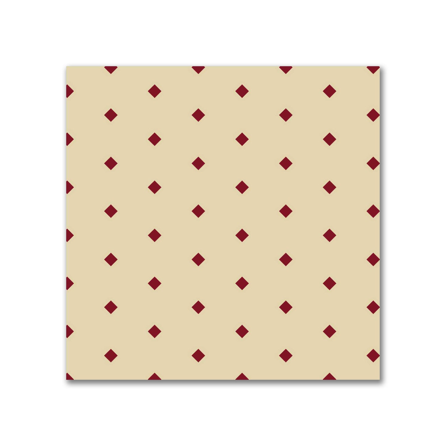 Spun Polyester Fabric with Fine Burgundy Red Diamonds on Tan #FASP-1284-111