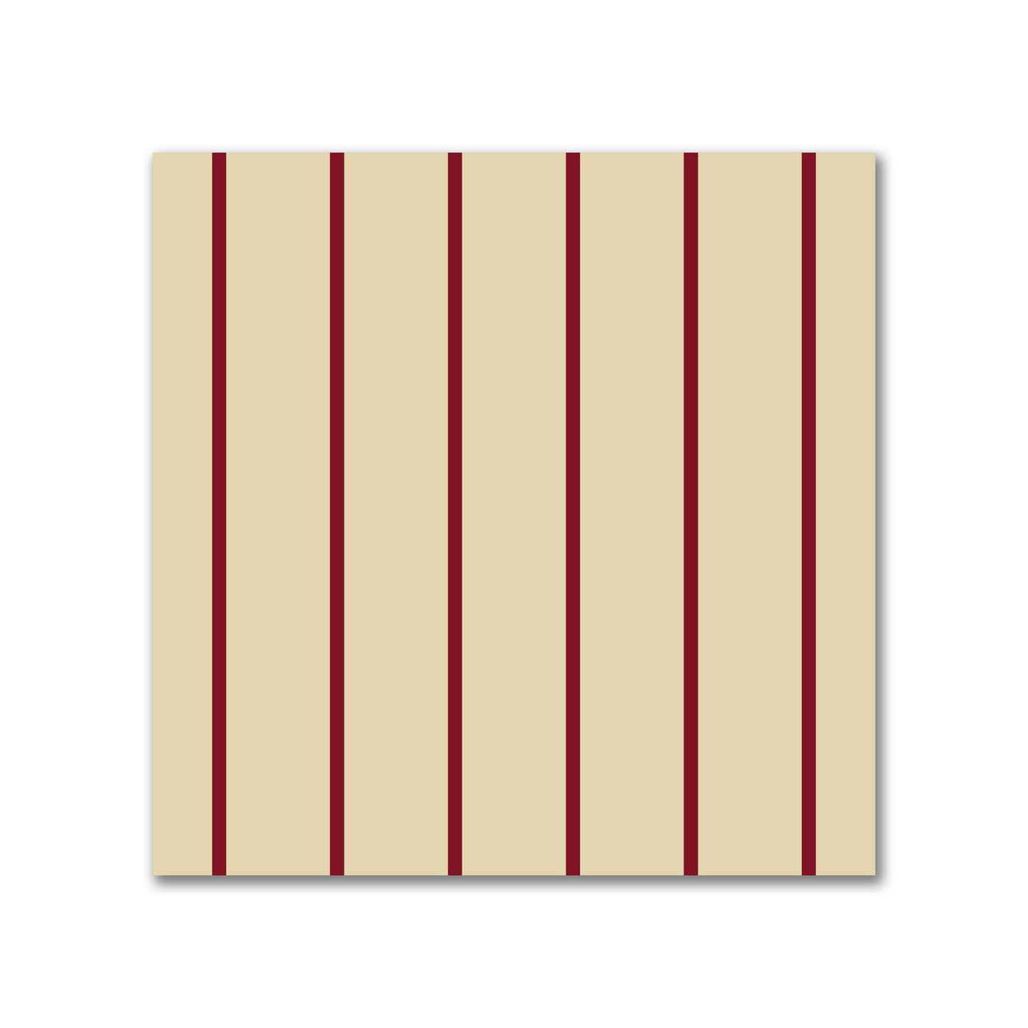 Spun Polyester Fabric with Fine Burgundy Red Stripes on Tan #FASP-1284-151