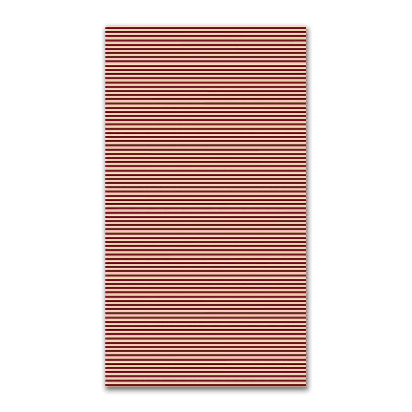 Spun Polyester Fabric with Thin Burgundy Red Bars on Tan #FASP-1284-241