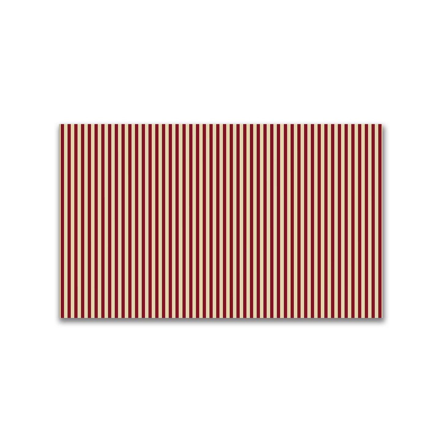 Spun Polyester Fabric with Thin Burgundy Red Bars on Tan #FASP-1284-241