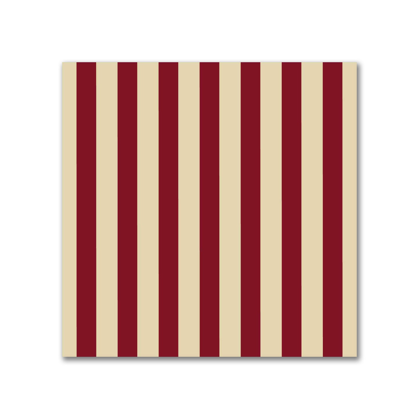 Spun Polyester Fabric with Thin Burgundy Red Bars on Tan #FASP-1284-241