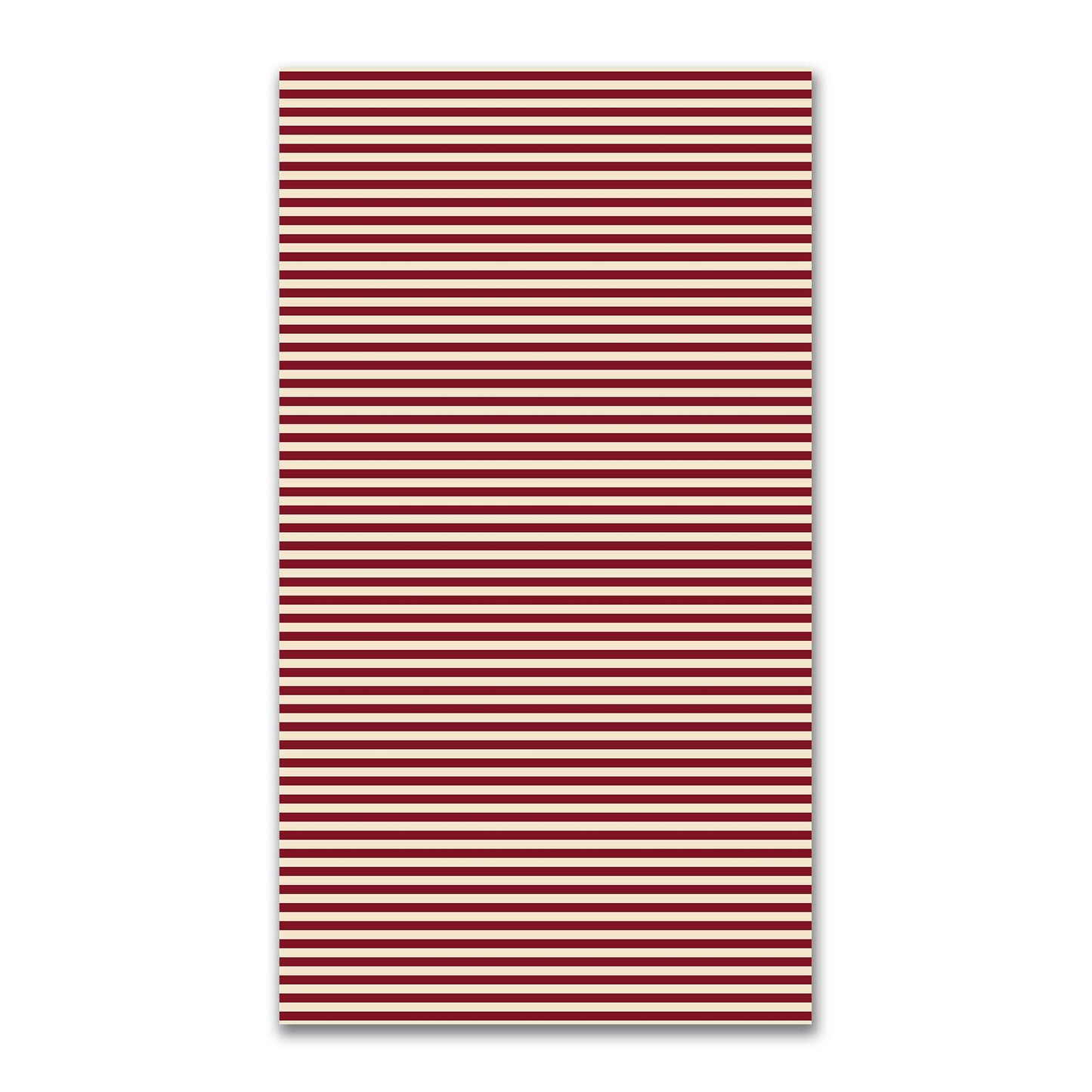 Spun Polyester Fabric with Burgundy Red Bars on Beige #FASP-1285-051