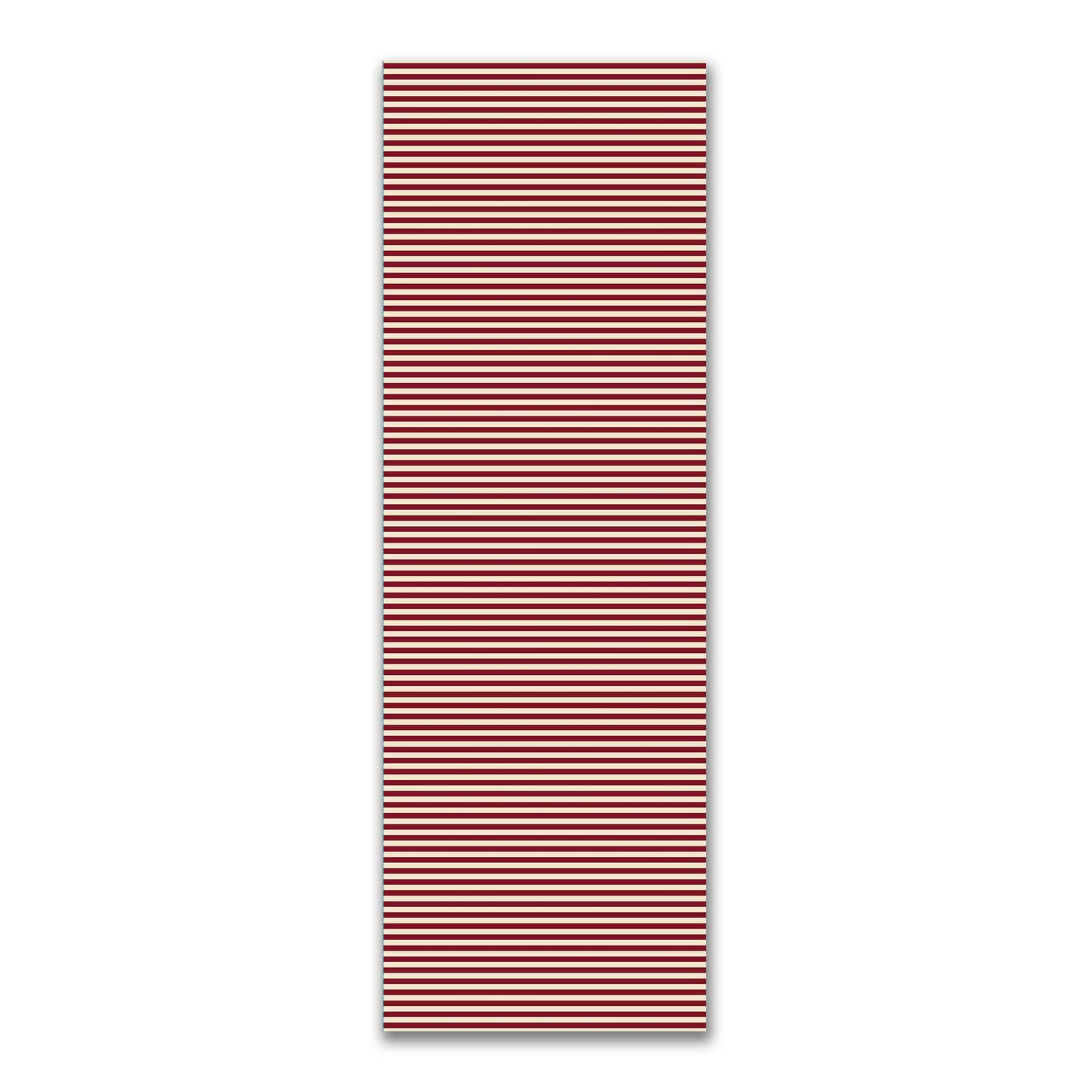 Spun Polyester Fabric with Burgundy Red Bars on Beige #FASP-1285-051