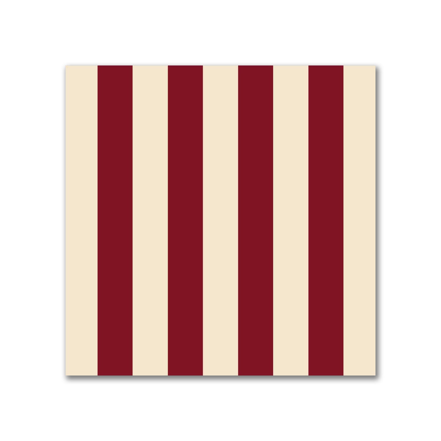 Spun Polyester Fabric with Burgundy Red Bars on Beige #FASP-1285-051