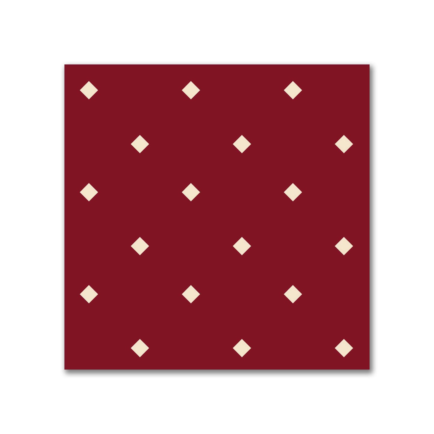 Spun Polyester Fabric with Beige Diamonds on Burgundy Red #FASP-1285-102