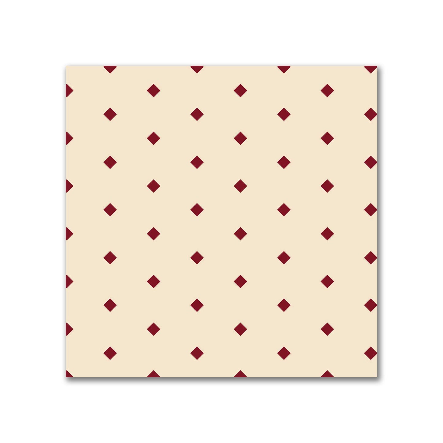 Spun Polyester Fabric with Fine Burgundy Red Diamonds on Beige #FASP-1285-111