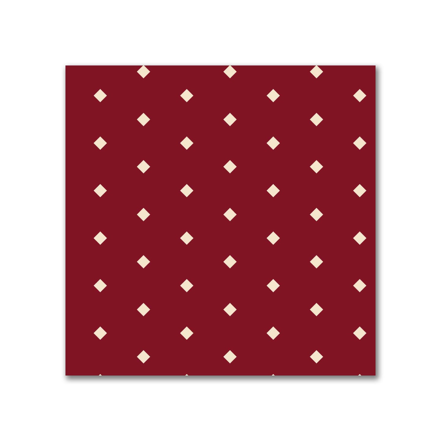 Spun Polyester Fabric with Fine Beige Diamonds on Burgundy Red #FASP-1285-112