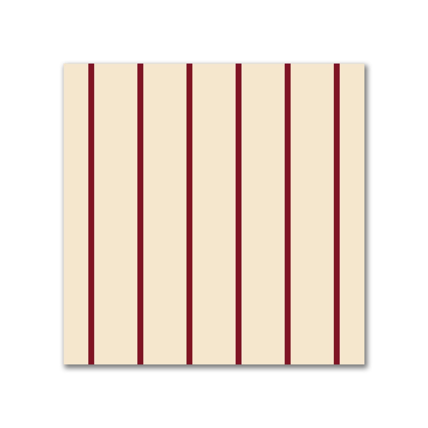 Spun Polyester Fabric with Fine Burgundy Red Stripes on Beige #FASP-1285-151