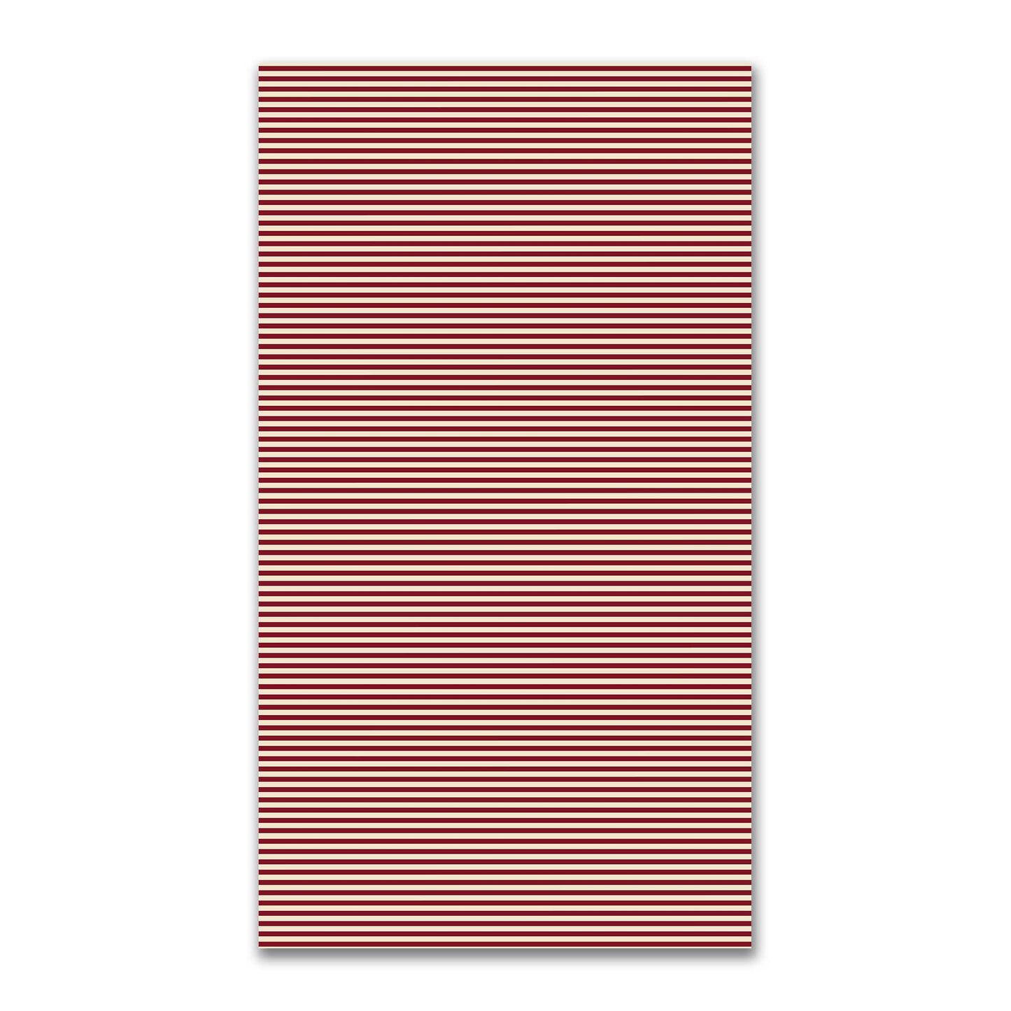 Spun Polyester Fabric with Thin Burgundy Red Bars on Beige #FASP-1285-241