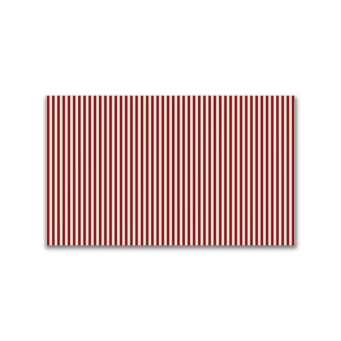 Spun Polyester Fabric with Thin Burgundy Red Bars on Beige #FASP-1285-241