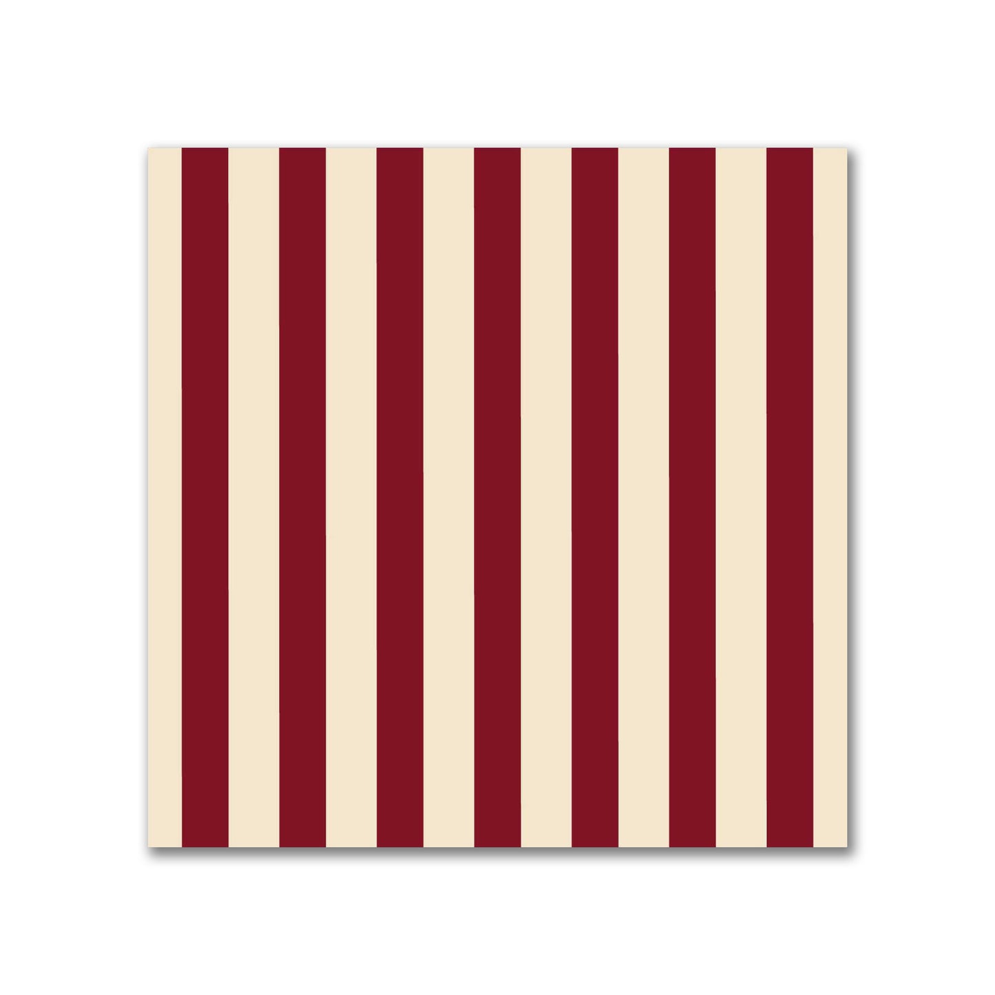 Spun Polyester Fabric with Thin Burgundy Red Bars on Beige #FASP-1285-241