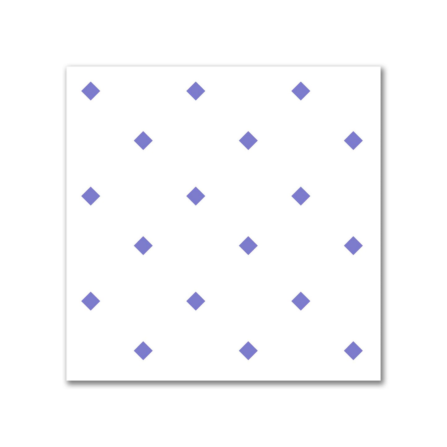 White Spun Polyester Fabric with Purple Diamonds #FASP-1300-101