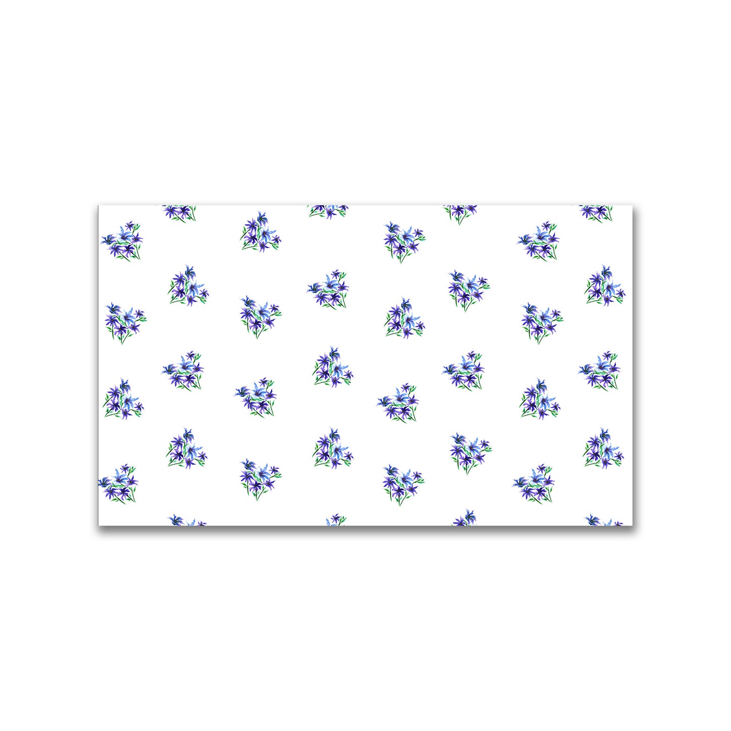 Indigo Bloom — Printed Spun Polyester Fabric with Medium Purple Watercolor Floral Pattern #FASP-1305