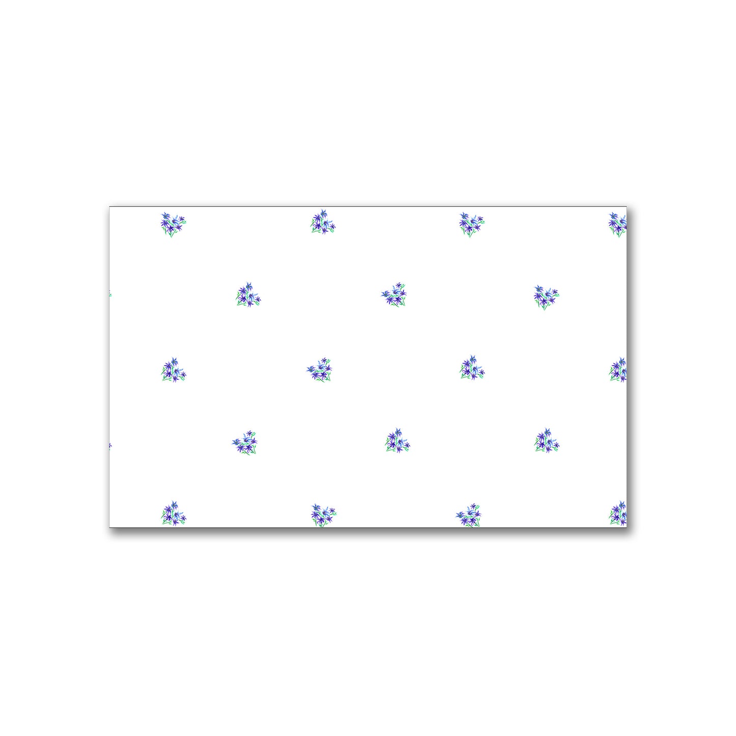 Indigo Bloom — Printed Spun Polyester Fabric with Small Purple Watercolor Floral Pattern #FASP-1306
