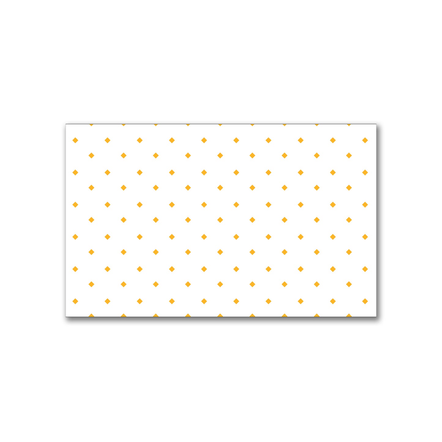 White Spun Polyester Fabric with Yellow-Orange Diamonds #FASP-1310-101