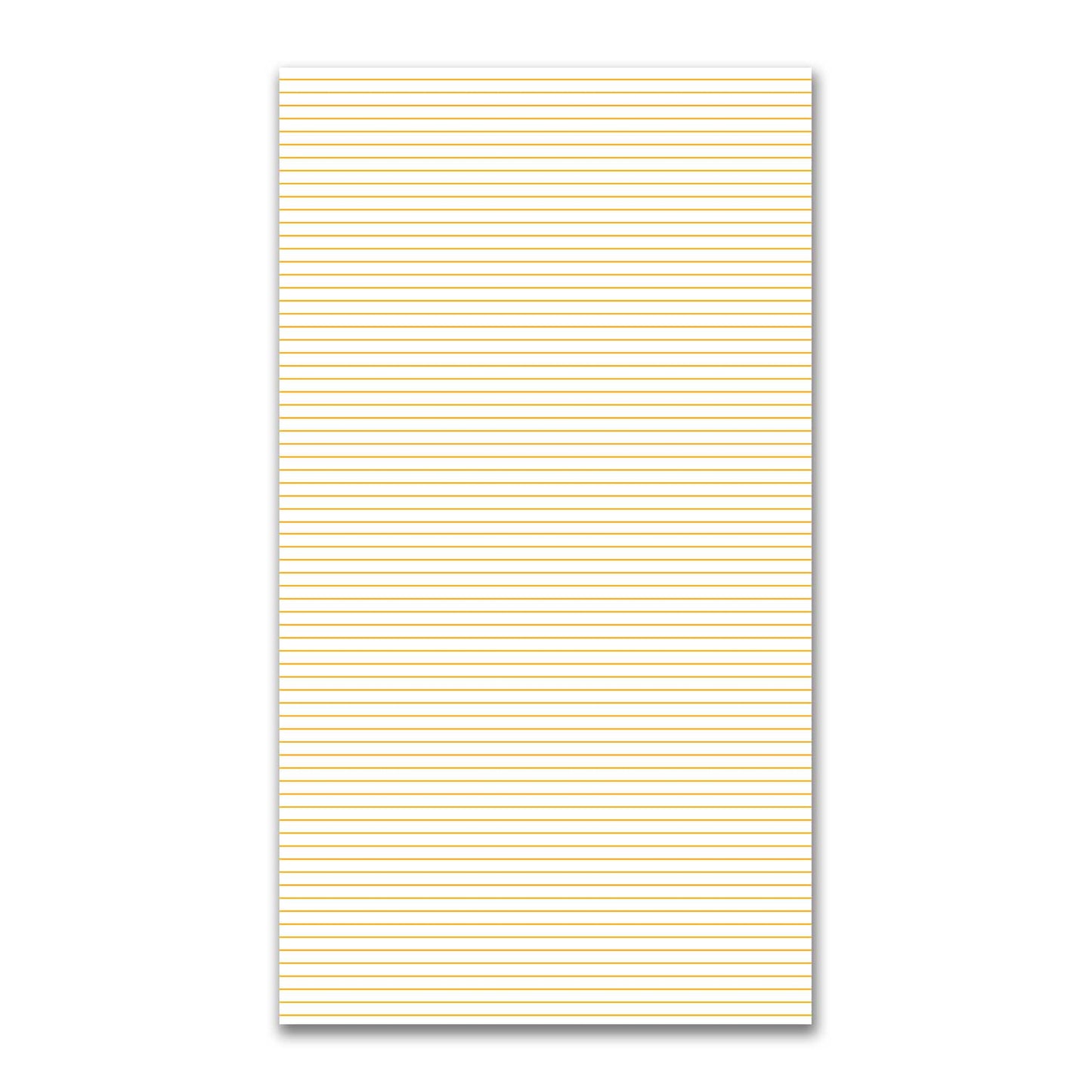 White Spun Polyester Fabric with Fine Yellow-Orange Stripes #FASP-1310-151