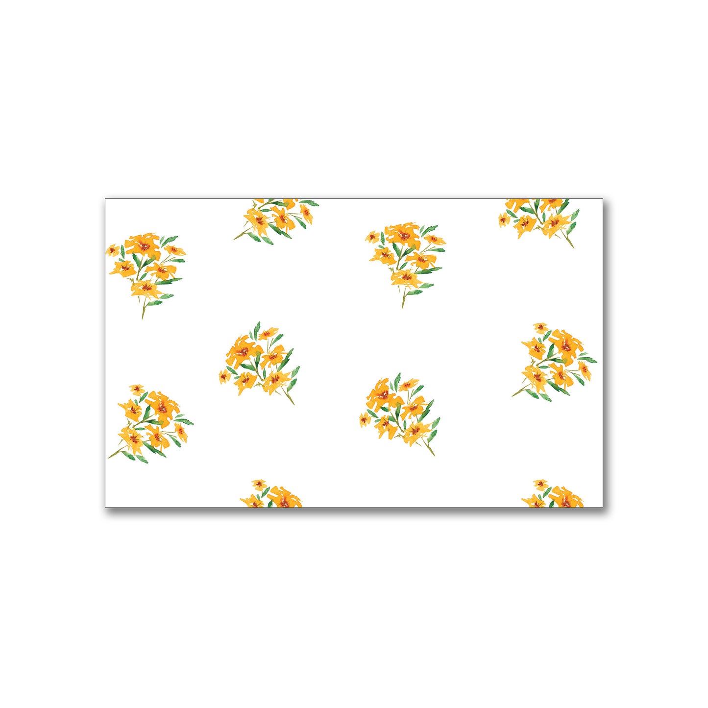 Saffron Garden — Printed Spun Polyester Fabric with Medium Yellow-Orange Watercolor Floral Pattern #FASP-1315